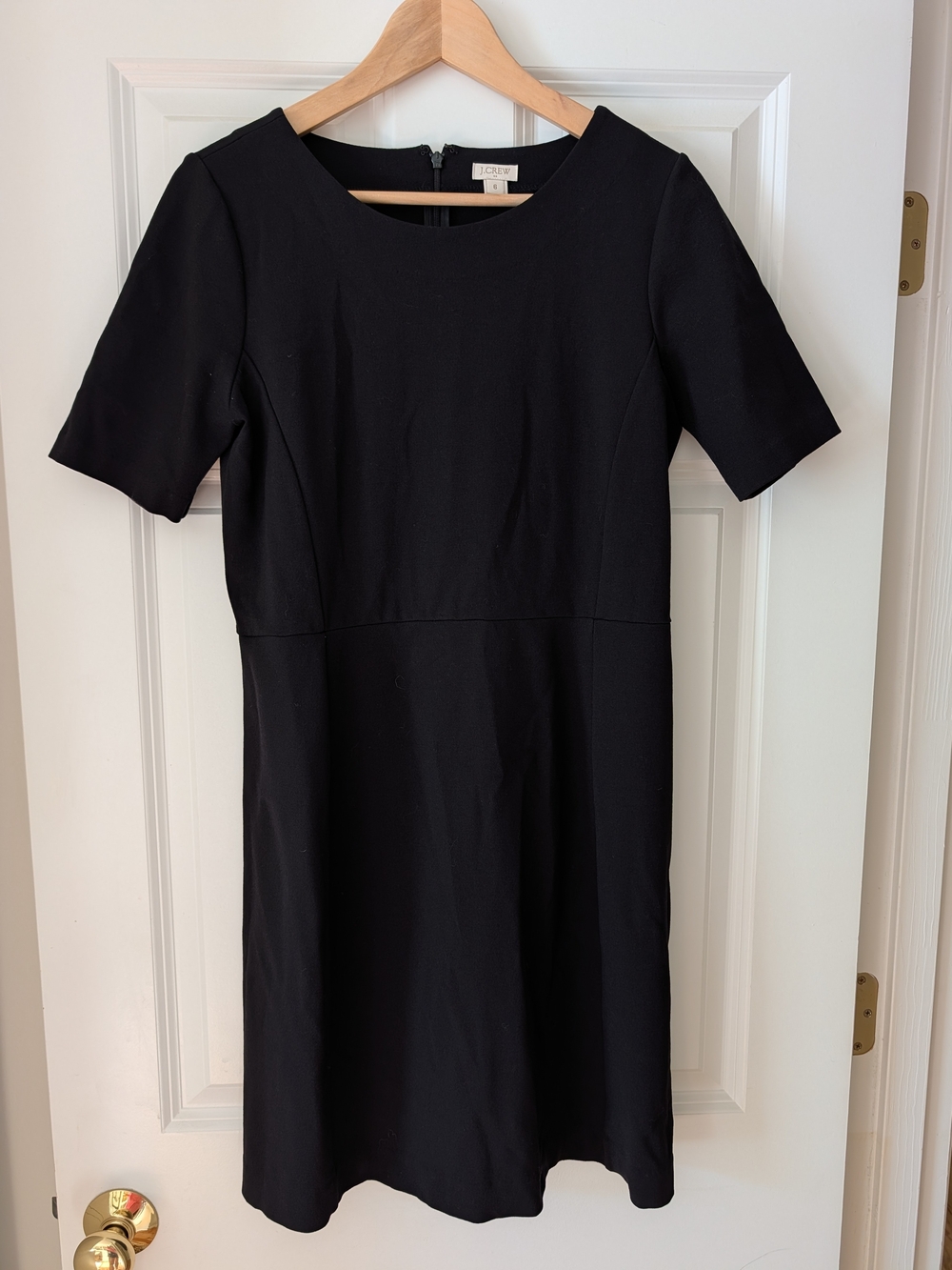 J. Crew Black Short Sleeve A-Line Dress
